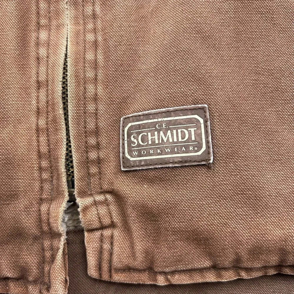 CE Schmidt Full Zip Sherpa Lined Canvas Vest Mens 3XL Brown Outdoor Workwear - Picture 3 of 16